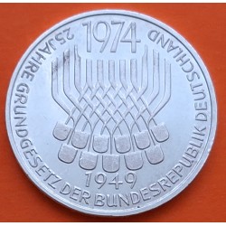 ALEMANIA 5 MARCOS 1974 F LEY CONSTITUCIONAL KM.138 MONEDA DE PLATA EBC/SC- Germany silver BRD