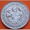 CUBA 1 PESO 1987 ESCLAVITUD 100 AÑOS DE LA ABOLICION 1886-1986 KM.167 MONEDA DE NICKEL @TIRADA 2.000@ SC- Caribe coin
