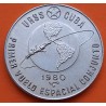 CUBA 1 PESO 1980 PRIMER VUELO ESPACIAL CONJUNTO URSS KM.194 MONEDA DE NICKEL SC- Caribe RUSIA