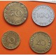 . @RARAS@ SAARLAND 10 + 20 + 50 + 100 FRANKEN 1954 Región minera de ALEMANIA KM.1+2+3+4 Juego completo 4 monedas