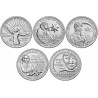 . 5 monedas x ESTADOS UNIDOS 25 CENTAVOS 2022 D (DENVER) Serie AMERICAN WOMEN QUARTERS NICKEL SC USA