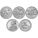 . 5 monedas x ESTADOS UNIDOS 25 CENTAVOS 2023 P (PHILADELPHIA) Serie AMERICAN WOMEN QUARTERS NICKEL SC USA