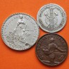. 3 monedas x CONSEJO DE ASTURIAS y LEON 50 CENTIMOS 1937 + 1 PESETA 1937 + 2 PESETAS 1937 España LOCALES GUERRA CIVIL