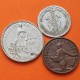 . 3 monedas x CONSEJO DE ASTURIAS y LEON 50 CENTIMOS 1937 + 1 PESETA 1937 + 2 PESETAS 1937 España LOCALES GUERRA CIVIL