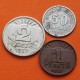 . 3 monedas x CONSEJO DE ASTURIAS y LEON 50 CENTIMOS 1937 + 1 PESETA 1937 + 2 PESETAS 1937 España LOCALES GUERRA CIVIL