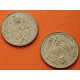 . 2 monedas @PRUEBAS DE ACUÑACION@ ESPAÑA 1 PESETA 1948 LA NAVAL TALLERES SAN CARLOS LATON NO COINCIDENTE y SI COINCIDENTE