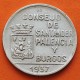SANTANDER PALENCIA y BURGOS 1 PESETA 1937 TRABAJADOR NICKEL KM.2 MONEDA LOCAL DE LA GUERRA CIVIL ESPAÑA R/3