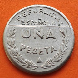 SANTANDER PALENCIA y BURGOS 1 PESETA 1937 TRABAJADOR NICKEL KM.2 MONEDA LOCAL DE LA GUERRA CIVIL ESPAÑA R/3
