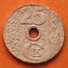 . 1 moneda NUEVA + FLOJA ACUÑACIÓN x España 25 CENTIMOS 1938 LIBRO y CADENAS República Española KM.757 MONEDA DE COBRE SC- R/1