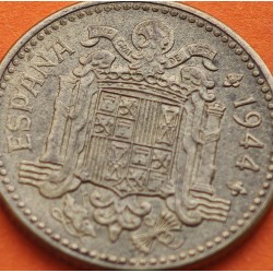 ESPAÑA 1 PESETA 1944 AGUILA FRANQUISTA KM.767 MONEDA DE LATON EBC- ESTADO ESPAÑOL FRANCISCO FRANCO R/1