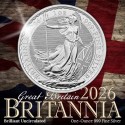 . 1 aaaaaaaaaaacoin @31/OCTUBRE Envío@ INGLATERRA 2 LIBRAS 2026 BRITANNIA - CARLOS III MONEDA DE PLATA PURA Oz ONZA cápsula