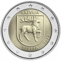 . 1 aaaaaaaaaacoin @ENVÍO HOY@ LETONIA 2 EUROS 2025 REGIÓN DE SELIJA MONEDA CONMEMORATIVA SC Latvia Lettland
