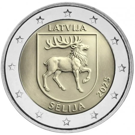 . 1 aaaaaaaaaacoin @31/OCTUBRE Envío@ LETONIA 2 EUROS 2025 REGIÓN DE SELIJA MONEDA CONMEMORATIVA SC Latvia Lettland