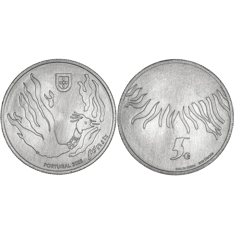 . 1 aaaaaaaaacoin @31/OCTUBRE Envío@ PORTUGAL 5 EUROS 2025 AVE FÉNIX 3º MONEDA NICKEL SC CONMEMORATIVA Phoenix