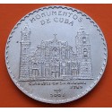 CUBA 1 PESO 2001 CATEDRAL DE LA HABANA Serie Monumentos KM. 849 MONEDA DE NICKEL SC + IMPERFECCIONES