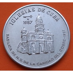 CUBA 1 PESO 1987 BASILICA NUESTRA SEÑORA DE LA CARIDAD DEL COBRE KM. 150 MONEDA DE NICKEL SC-