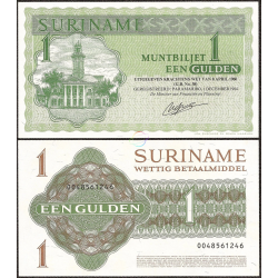 SURINAME 1 GULDEN 1984 PALACIO PRESIDENCIAL **REVERSO BLANCO** Pick 116.H BILLETE SC Surinam UNC BANKNOTE