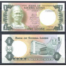 SIERRA LEONA 1 LEONE 1984 BUSTO DEL PRESIDENTE y EDIFICIO Serie A41 Pick 5E BILLETE SC AFRICA BANKNOTE