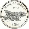 . 1 Moneda + CÁPSULA x ESPAÑA 1 EURO 1997 EMBLEMA DEL EJERCITO DEL AIRE MAURICE FARMAN MONEDA DE PLATA PROOF NO ESTUCHE FNMT