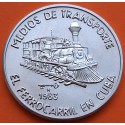 CUBA 1 PESO 1983 VIEJO TREN FERROCARRIL Medios de Transporte KM.106 MONEDA DE NICKEL SC- Caribe