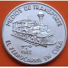 CUBA 1 PESO 1983 VIEJO TREN FERROCARRIL Medios de Transporte KM.106 MONEDA DE NICKEL SC- Caribe