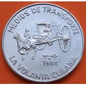 CUBA 1 PESO 1984 LA VOLANTA CUBANA Serie MEDIOS DE TRANSPORTE KM.130 MONEDA DE NICKEL SC- Caribe