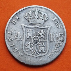 . @RARA@ ESPAÑA Reina ISABEL II 4 REALES 1853 Ceca de MADRID KM.608.2 MONEDA DE PLATA MBC- Spain silver