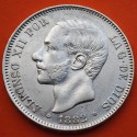 ESPAÑA 5 PESETAS 1882 * 18 82 MSM REY ALFONSO XII KM.688 MONEDA DE PLATA (DURO) Spain silver R/1
