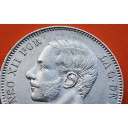 ESPAÑA 5 PESETAS 1882 * 18 82 MSM REY ALFONSO XII KM.688 MONEDA DE PLATA (DURO) Spain silver R/1
