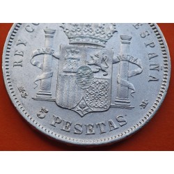 ESPAÑA 5 PESETAS 1882 * 18 82 MSM REY ALFONSO XII KM.688 MONEDA DE PLATA (DURO) Spain silver R/1