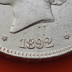 ESPAÑA 5 PESETAS 1892 * 18 92 PGM REY ALFONSO XIII tipo "RIZOS" KM.700 MONEDA DE PLATA (DURO - PRECIOSA) Spain silver R/4