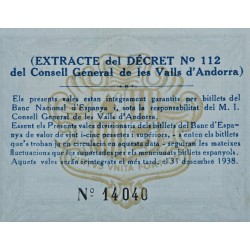 . @RARO@ ANDORRA 1 PESETA 1936 ESCUDO - GUERRA CIVIL Pick 6 BILLETE SC Principado de Andorra 1 Pesseta
