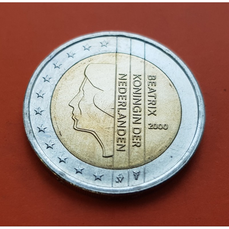 HOLANDA 2 EUROS 2000 REINA BEATRIZ MONEDA BIMETALICA NO CONMEMORATIVA SC The Netherlands 2€ coin
