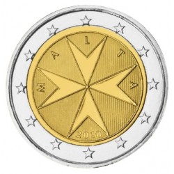 @ESCASA@ MALTA 2 EUROS 2010 CRUZ DE TEMPLARIOS BIMETALICA SC UNICA MONEDA ACUÑADA ESTE AÑO