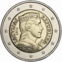 . 1º AÑO DE EMISIÓN x LETONIA 2 EUROS 2014 DAMA ESLAVA MONEDA BIMETALICA SC Latvia Latvijas