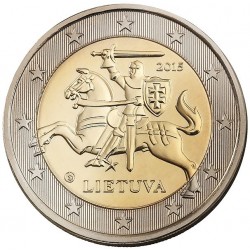 . 1º AÑO DE EMISIÓN x LITUANIA 2 EUROS 2015 CABALLERO MEDIEVAL MONEDA BIMETALICA SC