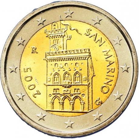 @PROCEDE DE CARTERA OFICIAL@ SAN MARINO 2 EUROS 2005 CASA DEL GOBIERNO Diseño tipo 1 MONEDA NO CONMEMORATIVA SC