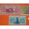 . 5 Billetes x CONSEJO DE ASTURIAS y LEÓN 25+40+50 CENTIMOS 1937 + 1 PESETA + 2 PESETAS 1937 MBC+ España GUERRA CIVIL