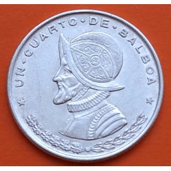 PANAMA 1/4 BALBOA 1961 VASCO NUÑEZ DE BALBOA KM.25 MONEDA DE PLATA SC- CUARTO silver coin