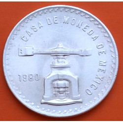 MEXICO 1 ONZA 1980 BALANZA KM.M49 MONEDA DE PLATA EBC OZ Mejico UNA ONZA TROY DE PLATA PURA R/2