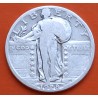 @ESCASA@ ESTADOS UNIDOS 1/4 DOLAR 1928 STANDING LIBERTY KM.145 MONEDA DE PLATA USA QUARTER Dollar