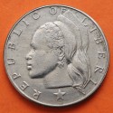 LIBERIA 1 DOLAR 1970 DAMA KM.18.A.2 MONEDA DE NICKEL MBC- 1 Dollar AFRICA REPUBLIC OF