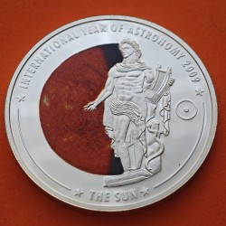 @Tirada 5.000@ ISLAS COOK 1 DOLAR 2009 DIOS SOL a COLORES KM.772 MONEDA DE NICKEL baño de PLATA PROOF