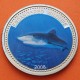 @COLORES@ PALAU 1 DOLAR 2008 TIBURÓN AZÚL Marine Life Protection KM.39602 MONEDA DE NICKEL PROOFLIKE Islas Islands