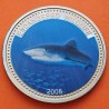 @COLORES@ PALAU 1 DOLAR 2008 TIBURÓN AZÚL Marine Life Protection KM.39602 MONEDA DE NICKEL PROOFLIKE Islas Islands