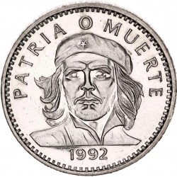 CUBA 3 PESOS 1992 ERNESTO CHE GUEVARA KM.346A MONEDA DE NICKEL SC- PATRIA o MUERTE R/2