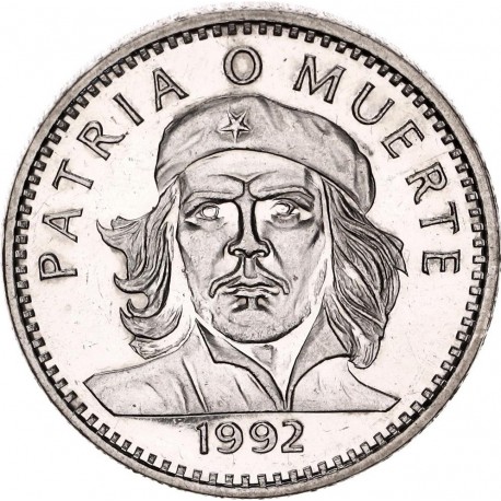 CUBA 3 PESOS 1992 ERNESTO CHE GUEVARA KM.346A MONEDA DE NICKEL SC- PATRIA o MUERTE R/2