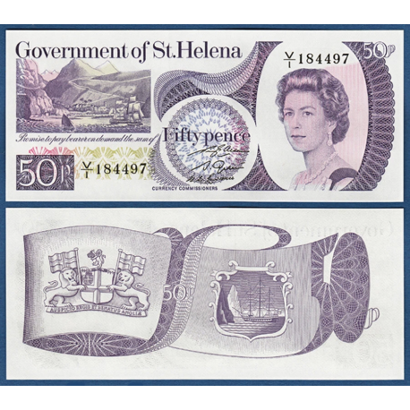 SANTA HELENA 50 PENIQUES 1979 REINA ISABEL II Pick 5.A BILLETE SC @ESCASO@ Government Of St.Helena 50 Pence UNC BANKNOTE
