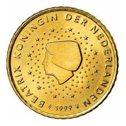 1º AÑO DE EMISIÓN x HOLANDA 50 CENTIMOS 1999 REINA BEATRIZ MONEDA DE LATÓN SC The Netherlands CENT