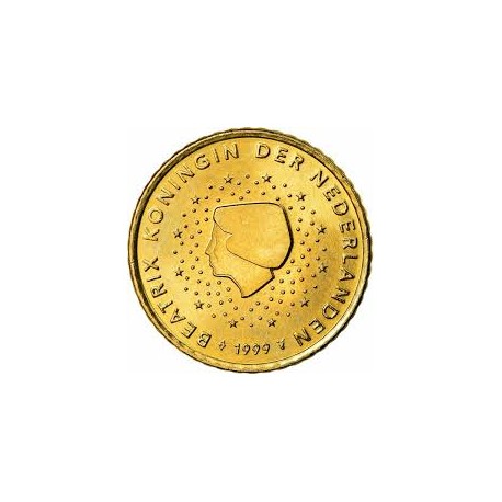 1º AÑO DE EMISIÓN x HOLANDA 50 CENTIMOS 1999 REINA BEATRIZ MONEDA DE LATÓN SC The Netherlands CENT